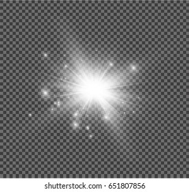 Glow light effect. Star burst with sparkles.Sun.