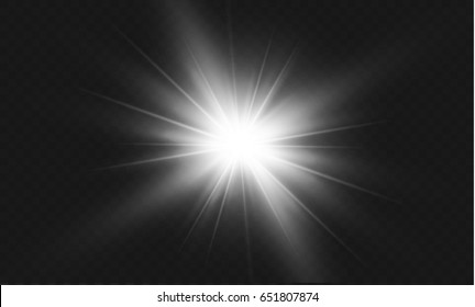 Glow light effect. Star burst with sparkles.Sun.