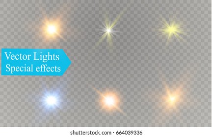 Glow light effect. Star burst with sparkles. sunlight.