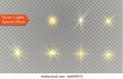 Glow light effect. Star burst with sparkles. sunlight.