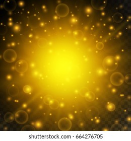Glow light effect. Star burst with sparkles.Sun.