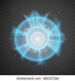 Glow light effect. Star burst with sparkles. Blue light effect. Transparent Light Effects - stock vector. Vector illustration template