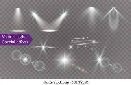 Glow light effect. Star burst with sparkles. sunlight.
