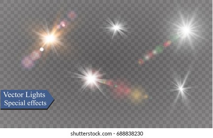 Glow light effect. Star burst with sparkles. sunlight.