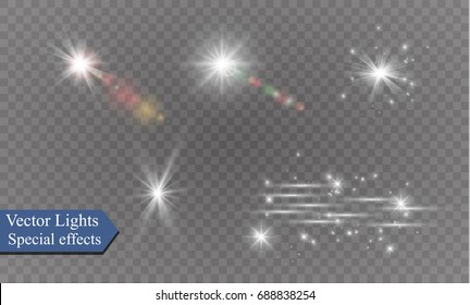 Glow light effect. Star burst with sparkles. sunlight.