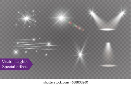 Glow light effect. Star burst with sparkles. sunlight.