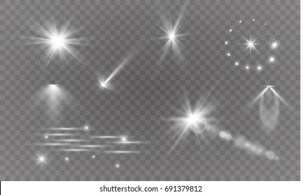 Glow light effect. Star burst with sparkles. sunlight.