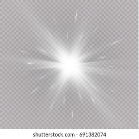 Glow light effect. Star burst with sparkles.Sun.