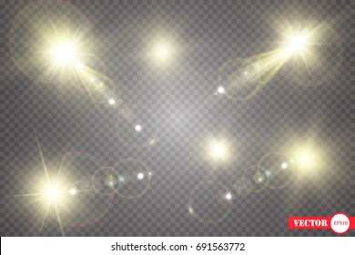 Glow light effect. Star burst with sparkles. sunlight.