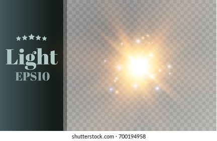 Glow light effect. Star burst with sparkles.Sun.