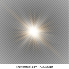 Glow light effect. Star burst with sparkles. Vector illustration