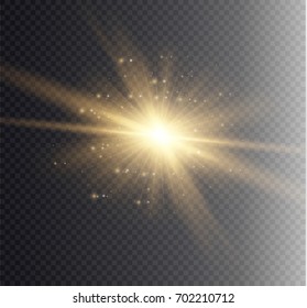 Glow light effect. Star burst with sparkles.sun