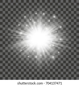 Glow light effect. Star burst with sparkles.Sun.