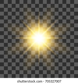 Glow light effect. Star burst with sparkles.Sun.