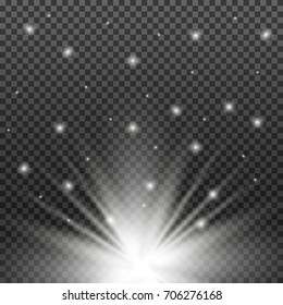 Glow light effect. Star burst with sparkles.Sun.