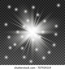 Glow light effect. Star burst with sparkles.Sun.