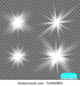 Glow light effect. Star burst with sparkles. Sun