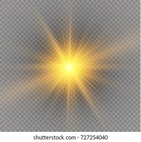 Glow light effect. Star burst with sparkles. Vector illustration