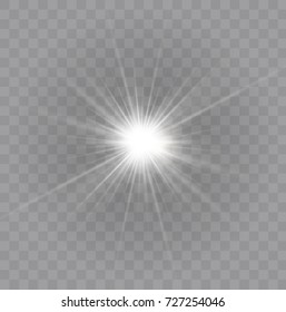 Glow light effect. Star burst with sparkles. Vector illustration