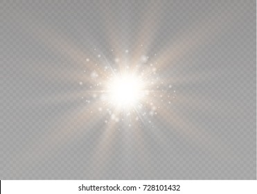 Glow light effect. Star burst with sparkles. Vector illustration