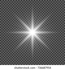 Glow light effect. Star burst with sparkles.Sun.