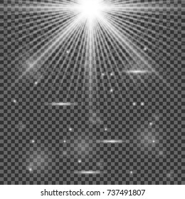 Glow light effect. Star burst with sparkles.Sun.