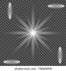 Glow light effect. Star burst with sparkles.Sun.