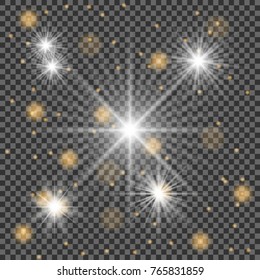 Glow light effect. Star burst with sparkles.Sun.