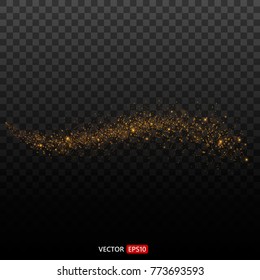 Glow light effect. Star burst with sparkles. Golden glowing lights. On transparent background. Vector EPS10
