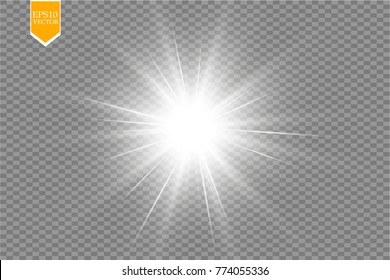 Glow light effect. Star burst with sparkles. Vector illustration