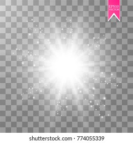 Glow light effect. Star burst with sparkles. Vector illustration