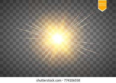 Glow light effect. Star burst with sparkles. Vector illustration