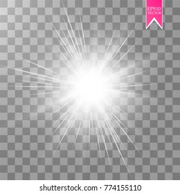 Glow light effect. Star burst with sparkles. Vector illustration