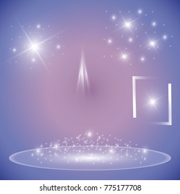 Glow light effect. Star burst with sparkles. sunlight.