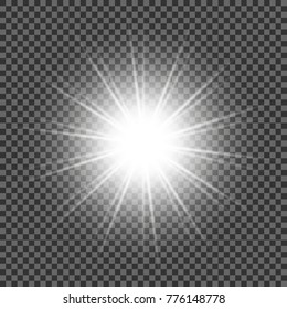 Glow light effect. Star burst with sparkles.