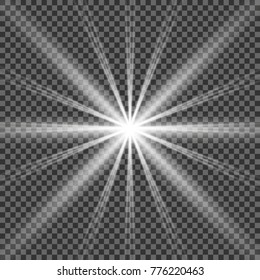Glow light effect. Star burst with sparkles