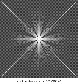 Glow light effect. Star burst with sparkles.