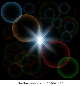 Glow light effect. Star burst with sparkles.Sun.