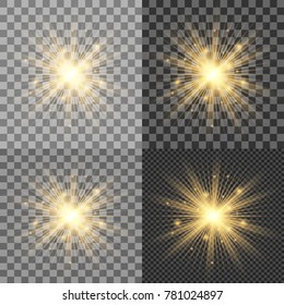 Glow light effect. Star burst with sparkles.Sun.