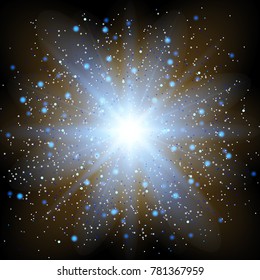 Glow light effect. Star burst with sparkles.Sun.