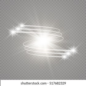 Glow light effect. Star burst.Sun.Abstract vector magic glow star light effect with neon blur curved lines. Sparkling star trail with bokeh.