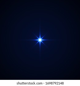 Glow light effect. Starburst on dark transparent background. Vector illustration.