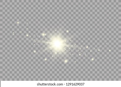 Glow light effect. Starburst with sparkles on transparent background. Vector illustration. Sun.EPS 10