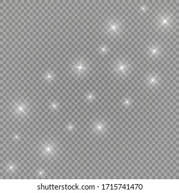 Glow light effect. Starburst with sparkles on transparent background. Vector illustration.