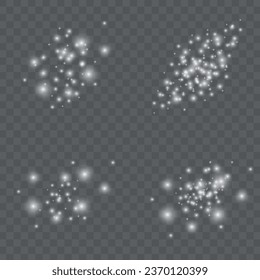 Lichteffekt. Starburst mit Funkeln auf transparentem Hintergrund. Vektorgrafik. Sonne