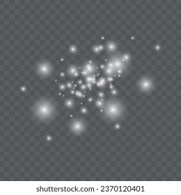 Glow light effect. Starburst with sparkles on transparent background. Vector illustration. Sun