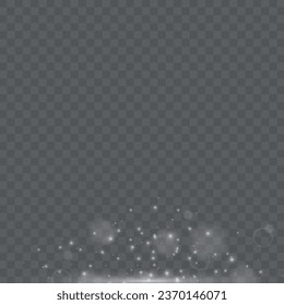 Efecto luminoso. Estallido de estrellas con chispas sobre fondo transparente. Ilustración vectorial. Sol