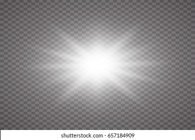 Glow Light Effect. Starburst With Sparkles On Transparent Background. Vector Illustration. Sun