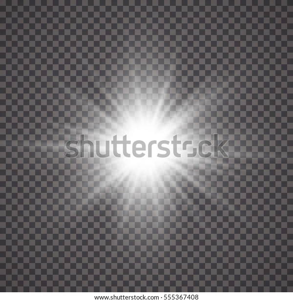 グローライトエフェクト 透明な背景にスターバーストとキラキラ ベクターイラスト 太陽 のベクター画像素材 ロイヤリティフリー