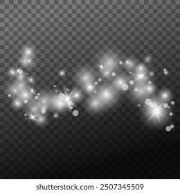 glow light effect, stars bursts with sparkles isolated on black background. vector transparent light shine  effect wave with rays and flash stars
